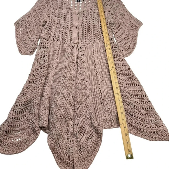 ii Sisters Rose Pink Knot Fairy Cardigan Sweater Large - Picture 9 of 11